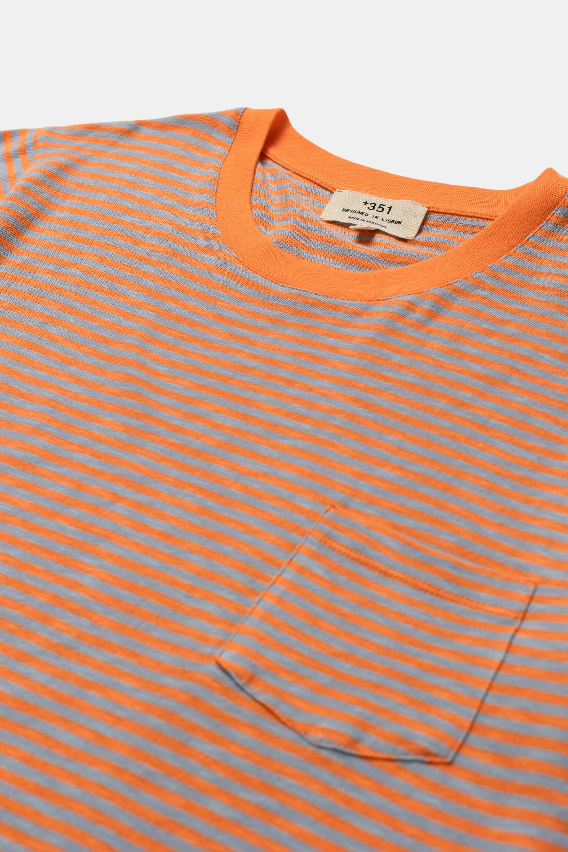 T-SHIRT STRIPES SALMON & SKY BLUE