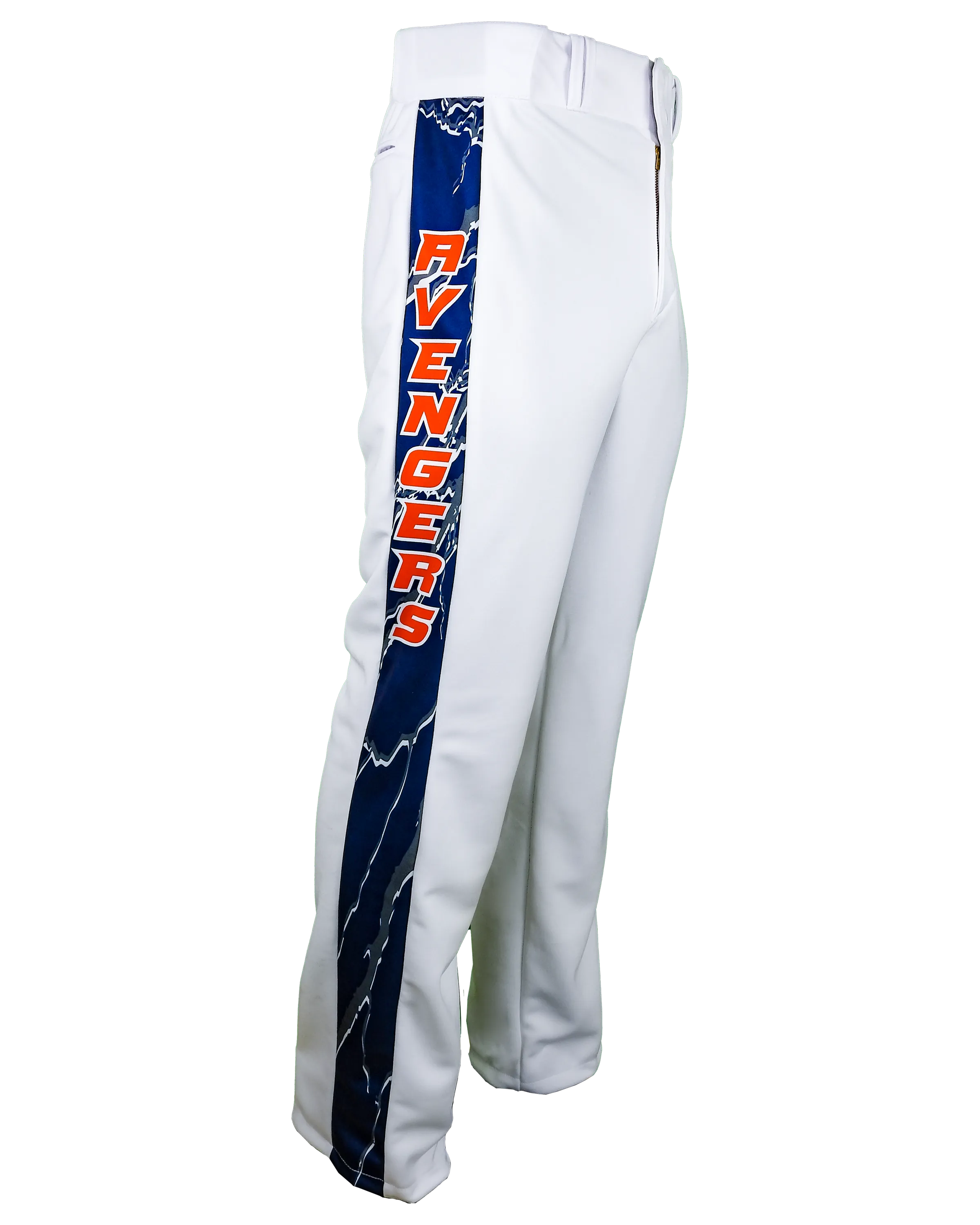 Tapered Open-Bottom Baseball Pants w/ Sublimated Side Panel