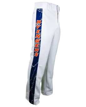 Tapered Open-Bottom Baseball Pants w/ Sublimated Side Panel