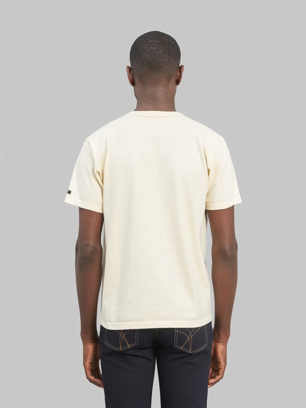 The Flat Head Loopwheeled Heavyweight Plain Henley Neck T-Shirt Ivory