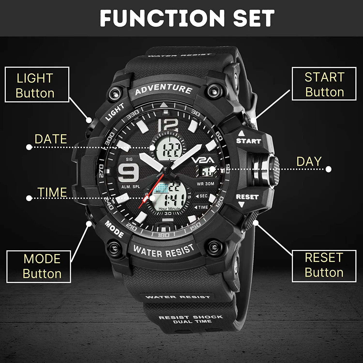 V2A Analog-Digital Men's Watch | Mens Watch | watches for men | Automatic watch for men