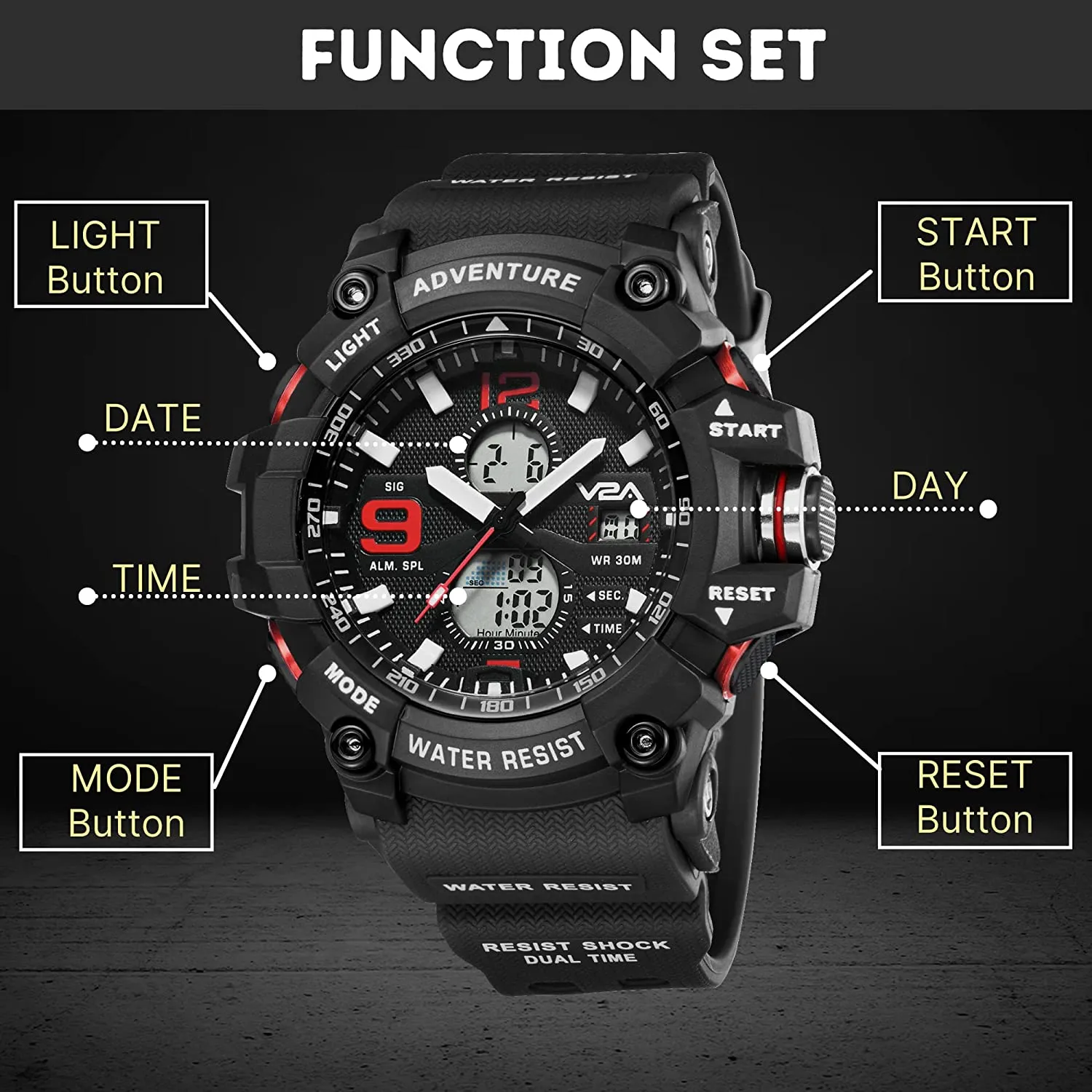 V2A Analog-Digital Men's Watch | Mens Watch | watches for men | Automatic watch for men