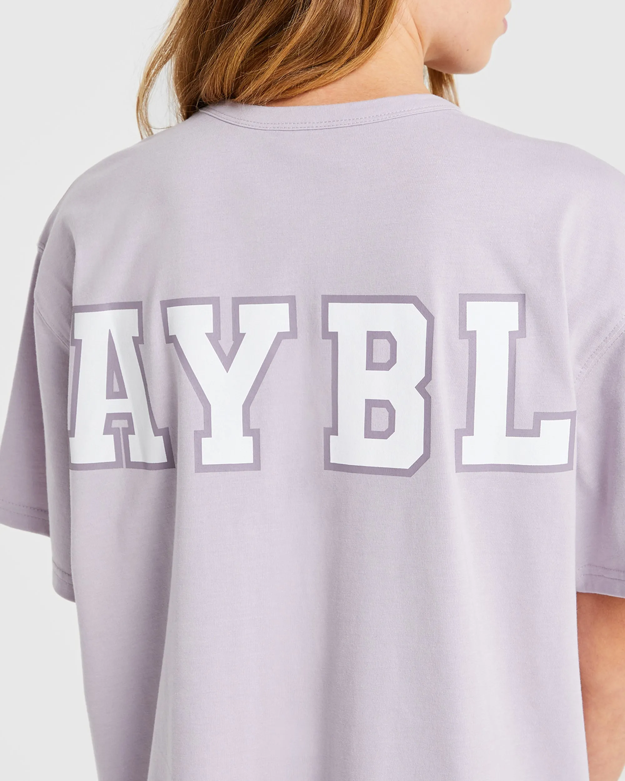 Varsity Statement Oversized T Shirt - Purple