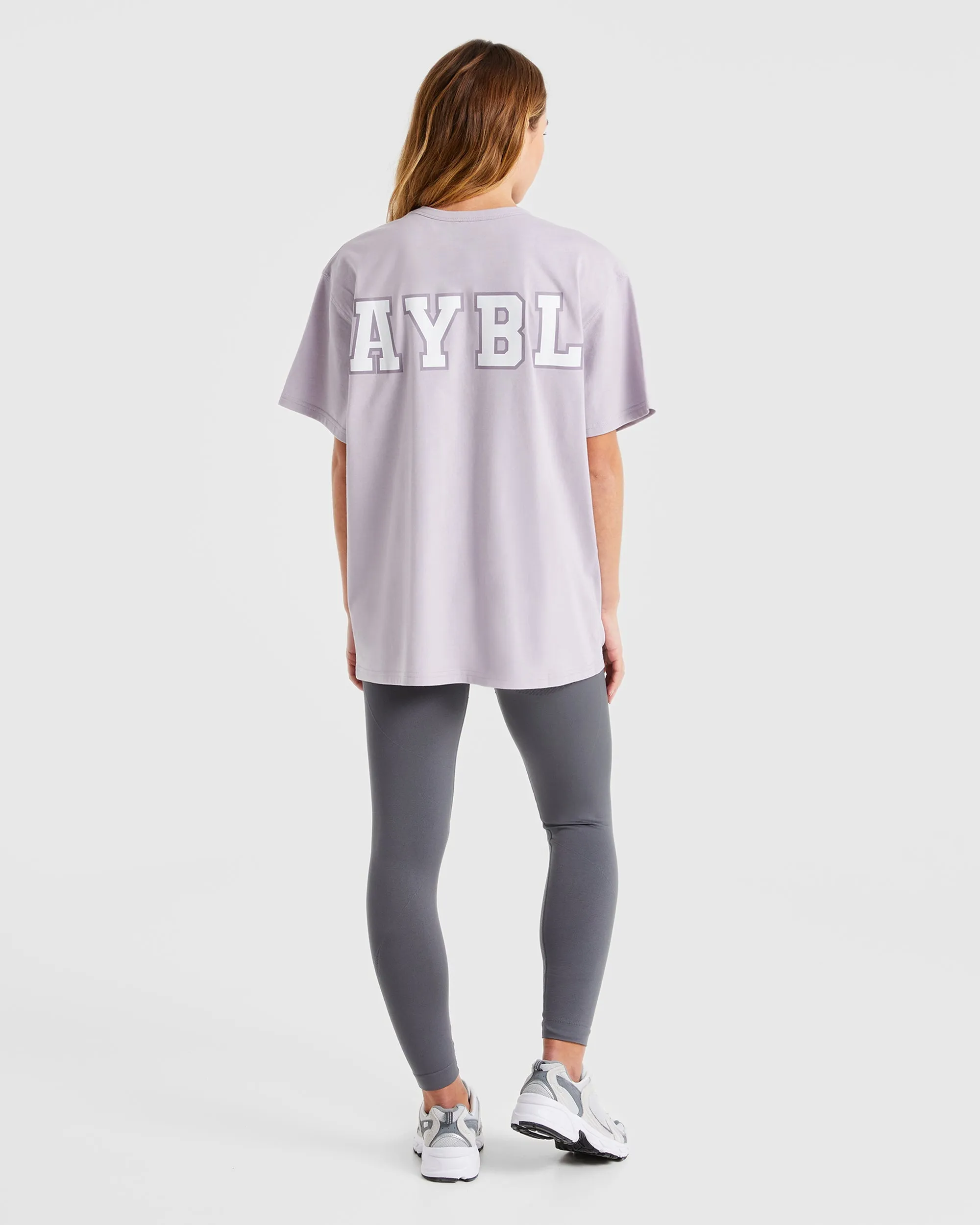 Varsity Statement Oversized T Shirt - Purple