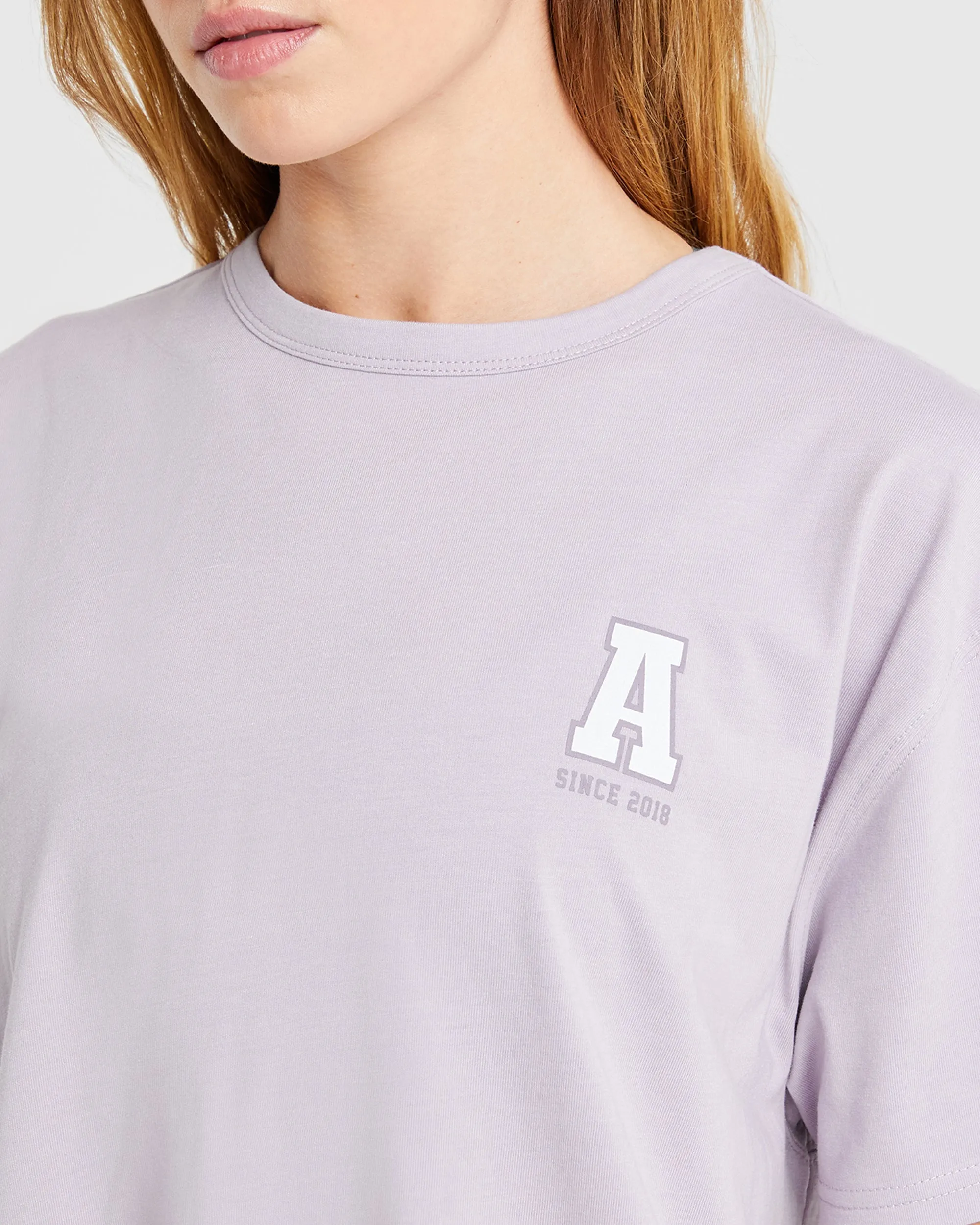 Varsity Statement Oversized T Shirt - Purple