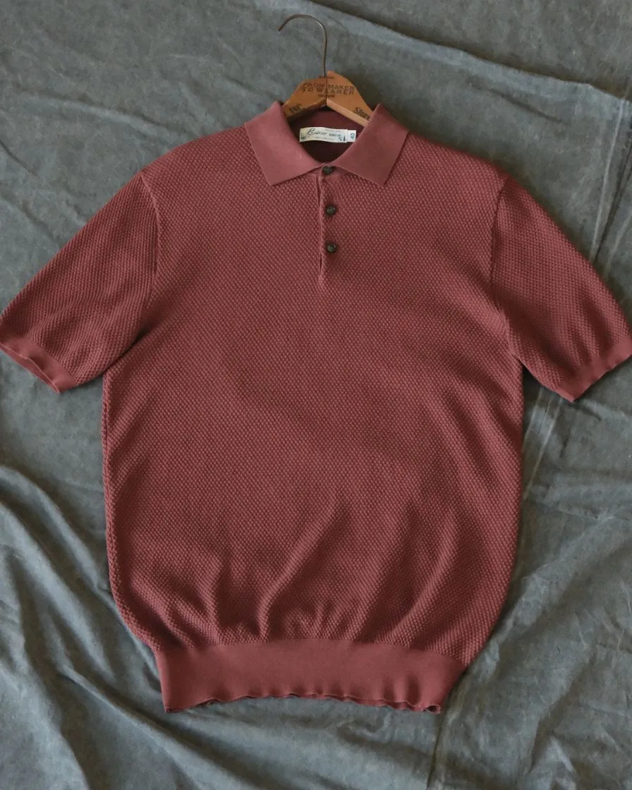 Waffle Pattern Polo Shirt