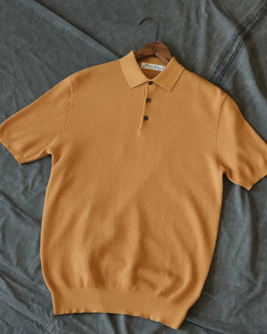 Waffle Pattern Polo Shirt